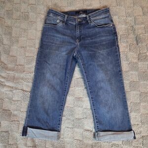 Mavi Jeans Womens 28 Marcia Capri High Rise Cuffed Stretch Blue Denim Cropped